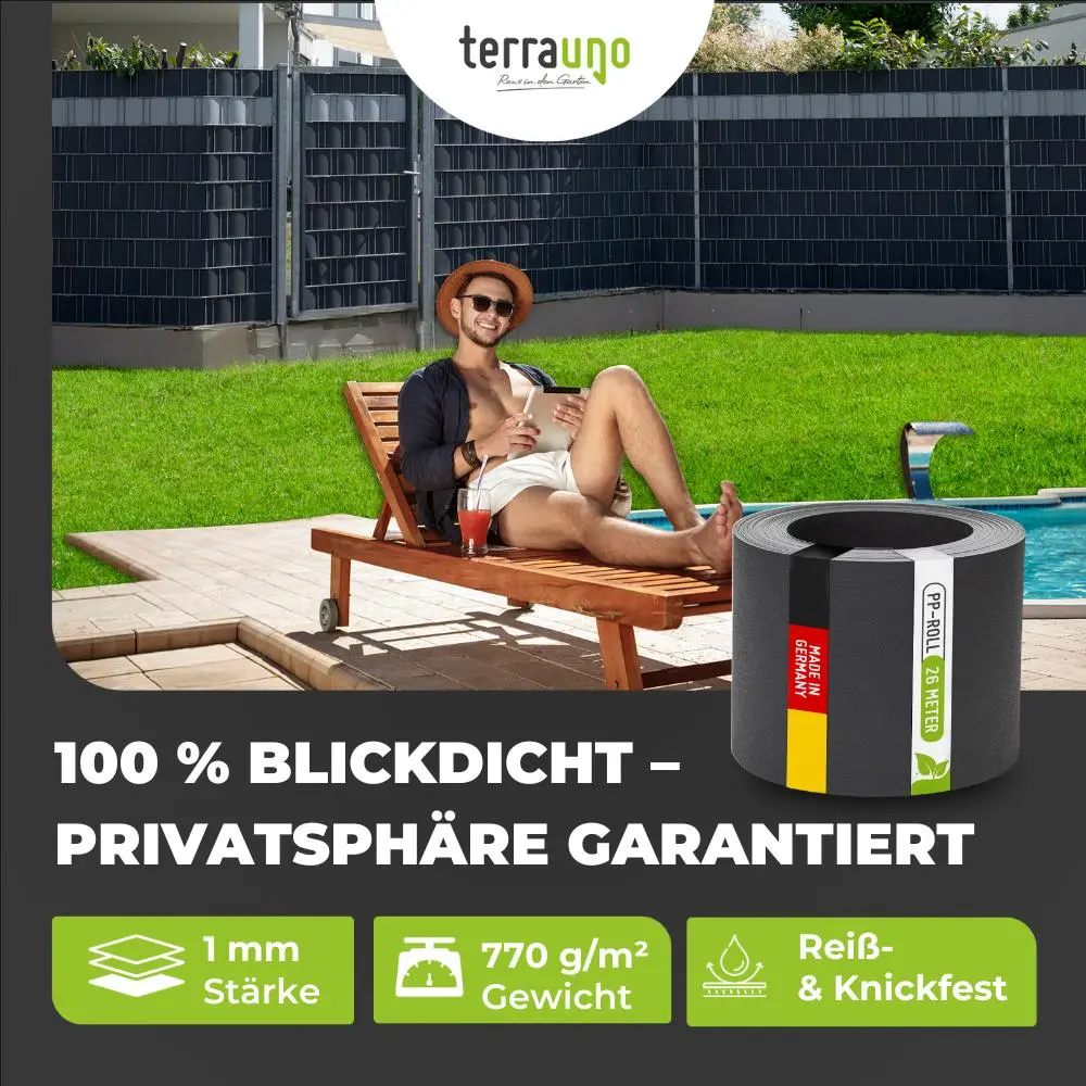 Sichtschutzstreifen | PP| Polypropylen | Lederoptik - Image 42