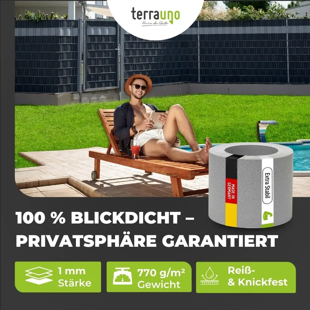 Sichtschutzstreifen | PP| Polypropylen | Lederoptik - Image 65
