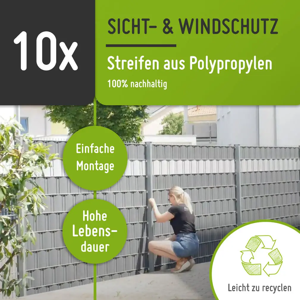 Sichtschutzstreifen | PP| Polypropylen | Lederoptik - Image 7